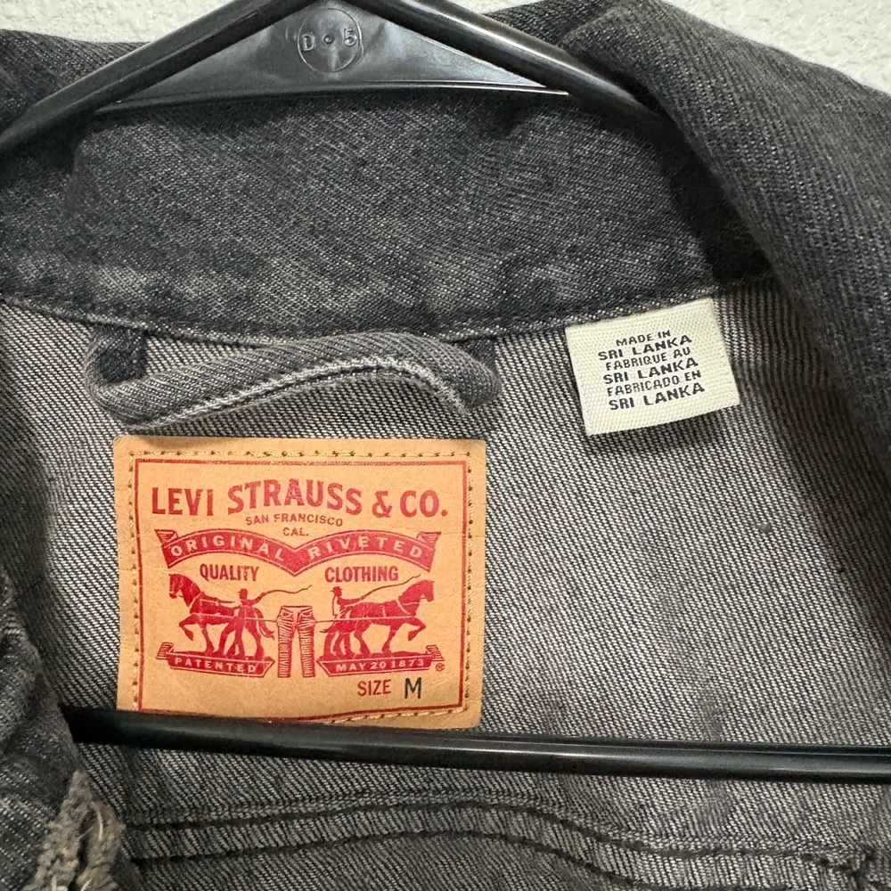 Levi's Gray Denim Jacket with Red Patch - image 2